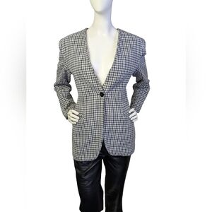 Spiegel Vintage Houndstooth Preppy Wool Blazer, Size Small